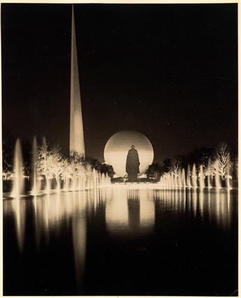 (WORLDS FAIRS) Binder with 40 historic photographs of the New York Worlds Fair in 1939, with multiple views of the Trylon and Perisph